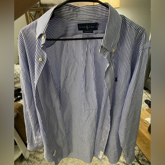 Men’s Ralph Lauren Classic Fit Long Sleeve Striped Button Up Shirt - Picture 10 of 11